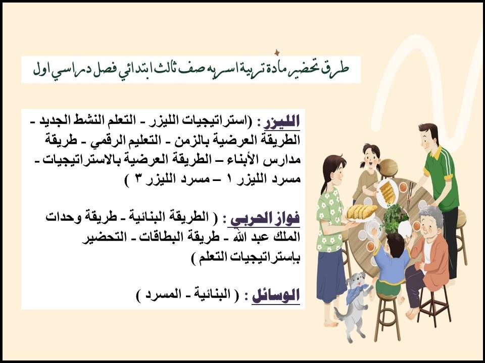 تحضير منصة مدرستي مادة تربية اسريه صف ثالث ابتدائي فصل دراسي اول تحضير منصة مدرستي مادة تربية اسريه صف ثالث ابتدائي فصل دراسي اول