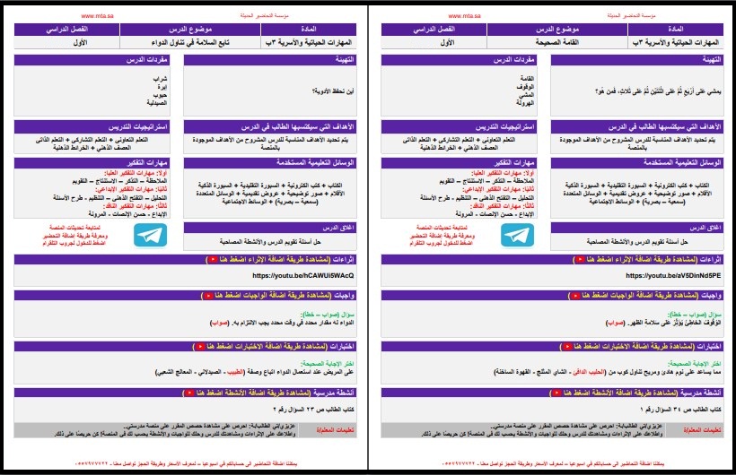 تحضير منصة مدرستي مادة تربية اسريه صف ثالث ابتدائي فصل دراسي اول تحضير منصة مدرستي مادة تربية اسريه صف ثالث ابتدائي فصل دراسي اول