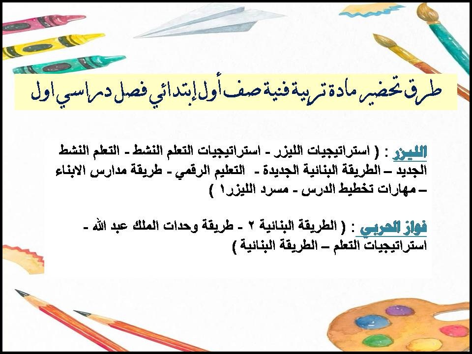 تحضير منصة مدرستي مادة تربية فنية صف أول إبتدائي فصل دراسي اول تحضير منصة مدرستي مادة تربية فنية صف أول إبتدائي فصل دراسي اول