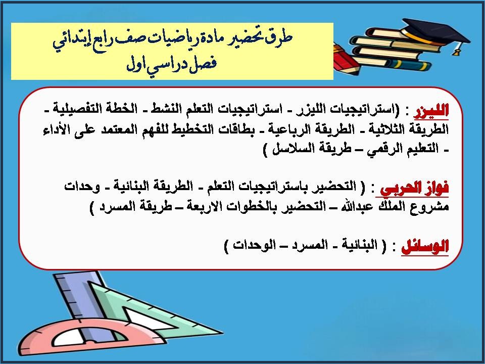 تحضير منصة مدرستي مادة رياضيات صف رابع إبتدائي فصل دراسي اول تحضير منصة مدرستي مادة رياضيات صف رابع إبتدائي فصل دراسي اول