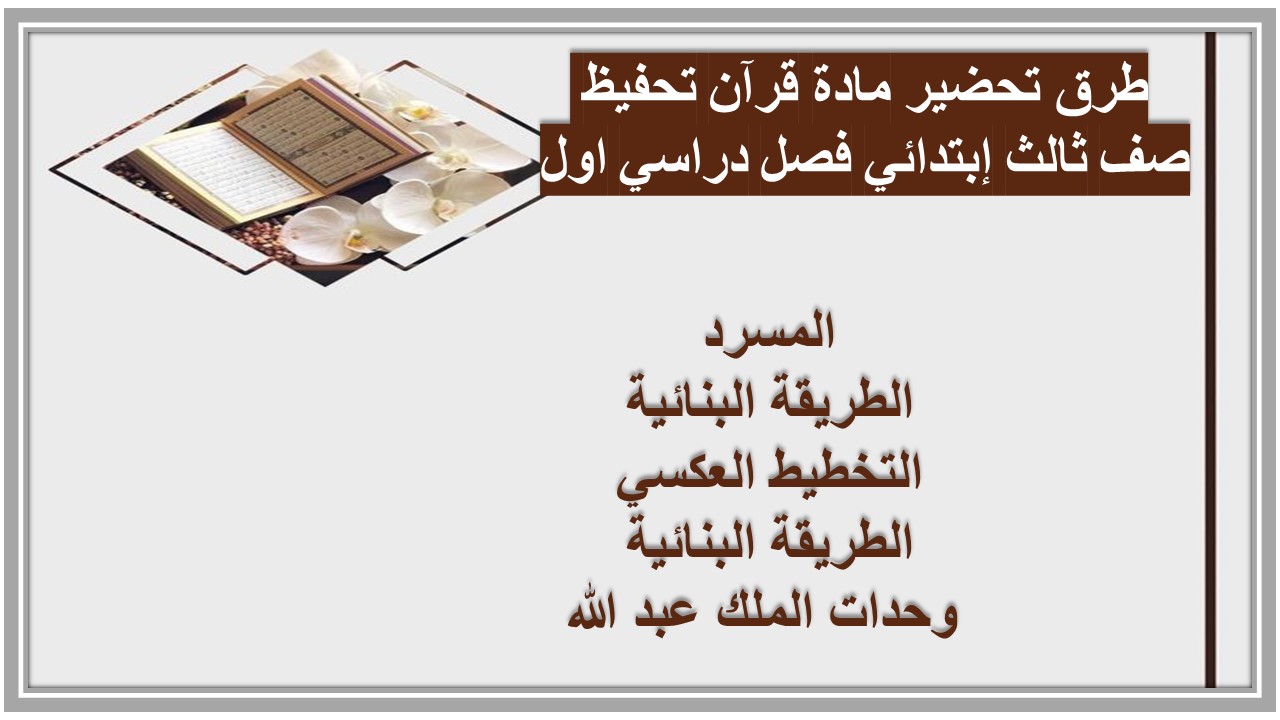 تحضير منصة مدرستي مادة قرآن تحفيظ صف ثالث إبتدائي فصل دراسي اول تحضير منصة مدرستي مادة قرآن تحفيظ صف ثالث إبتدائي فصل دراسي اول