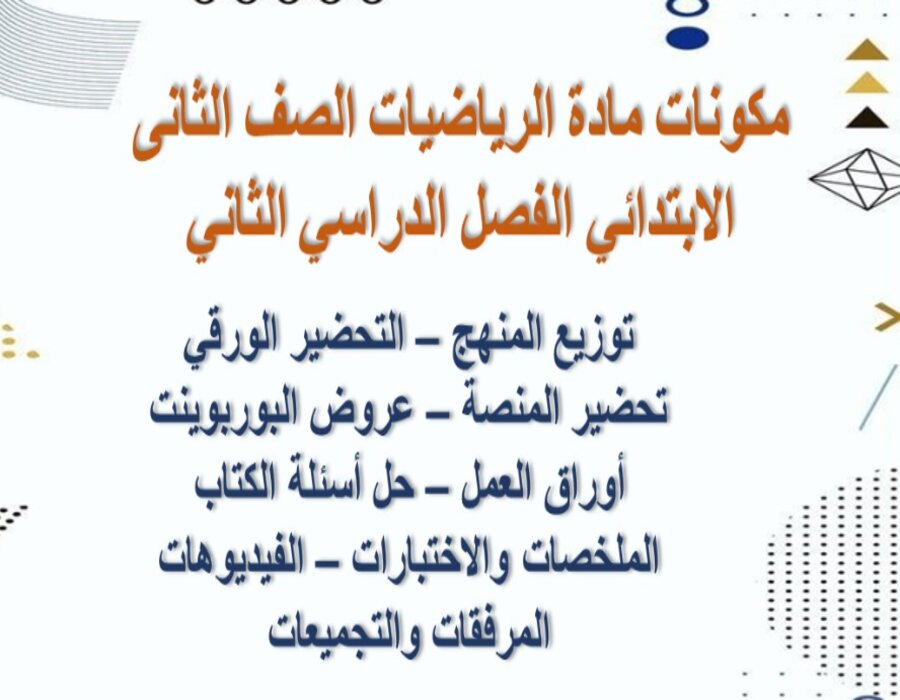 تحضير منصة مدرستي مادة رياضيات ثاني ابتدائي فصل دراسي ثاني تحضير منصة مدرستي مادة رياضيات ثاني ابتدائي فصل دراسي ثاني