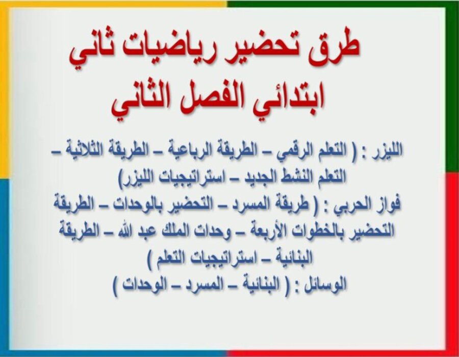 تحضير منصة مدرستي مادة رياضيات ثاني ابتدائي فصل دراسي ثاني تحضير منصة مدرستي مادة رياضيات ثاني ابتدائي فصل دراسي ثاني
