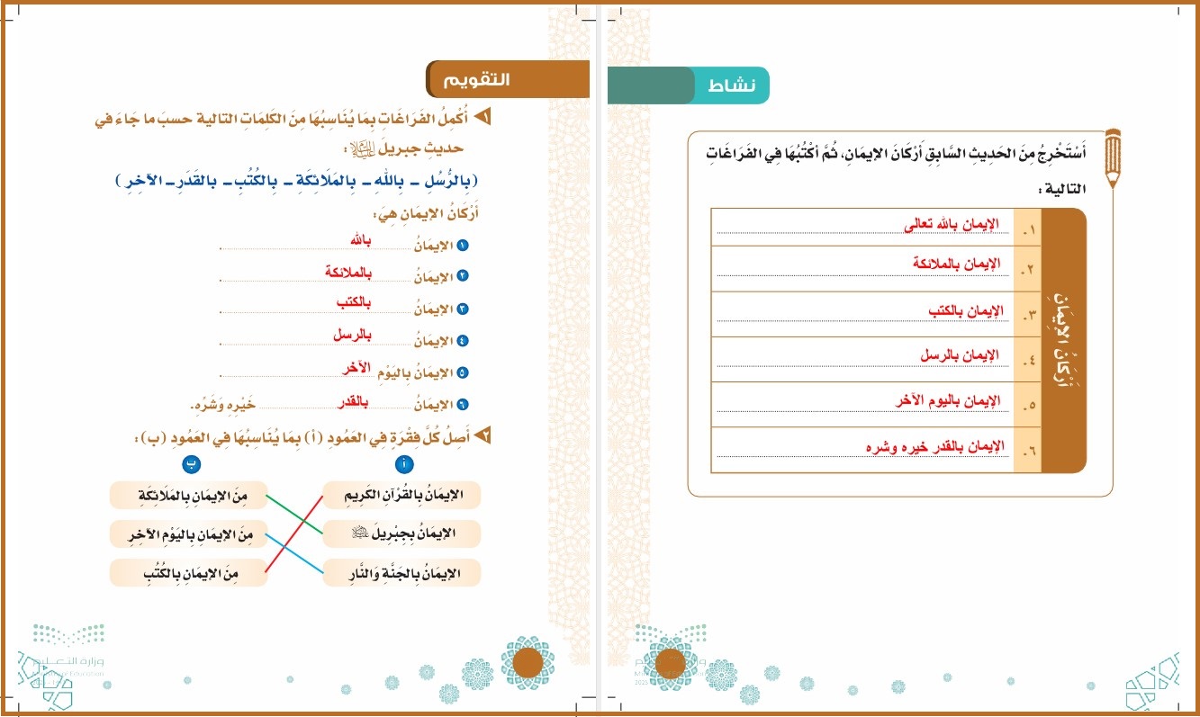 حل أسئلة لمادة الدراسات الإسلامية الصف الثالث الابتدائي للفصل الدراسي الثاني حل أسئلة لمادة الدراسات الإسلامية الصف الثالث الابتدائي للفصل الدراسي الثاني