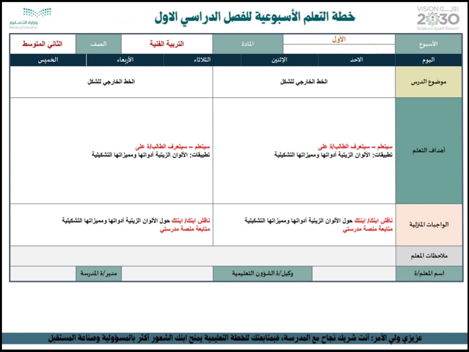 بور بوينت التربية الفنية الصف الثاني المتوسط فصل دراسي اول بور بوينت التربية الفنية الصف الثاني المتوسط فصل دراسي اول