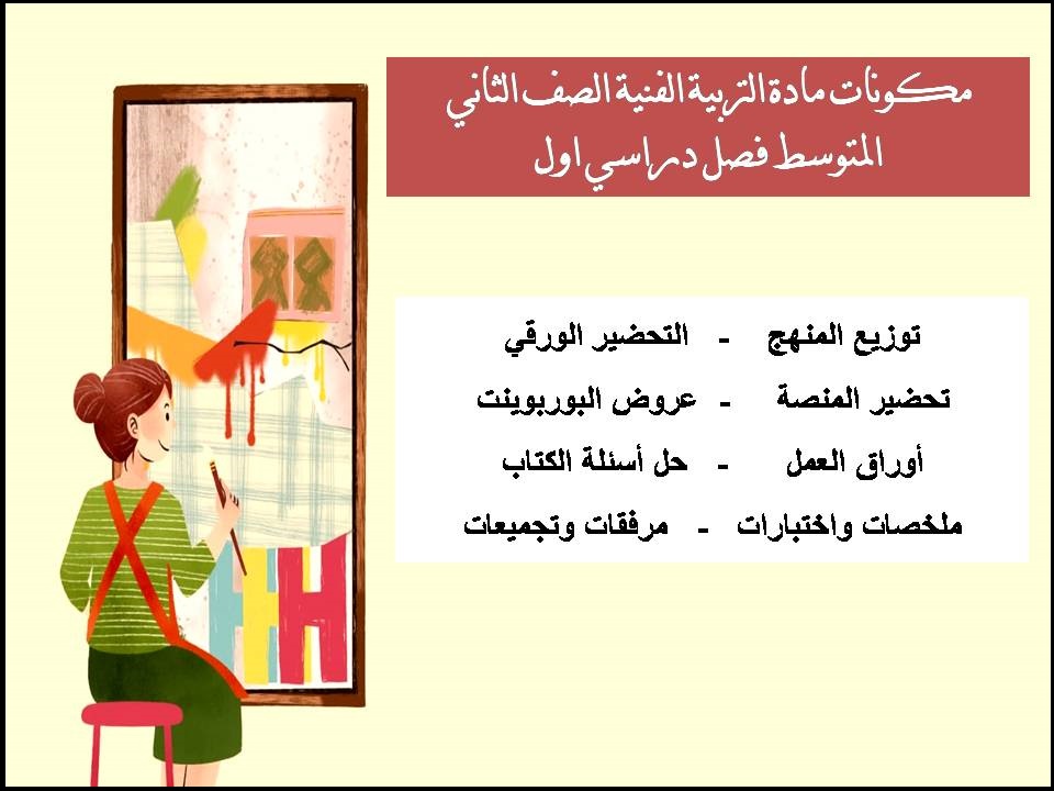 بور بوينت التربية الفنية الصف الثاني المتوسط فصل دراسي اول بور بوينت التربية الفنية الصف الثاني المتوسط فصل دراسي اول