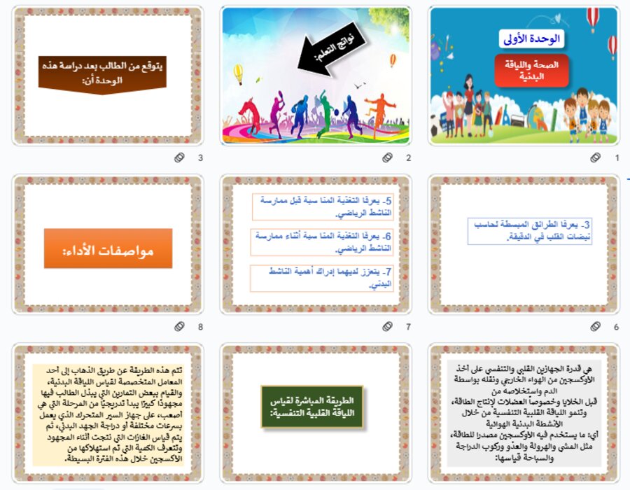 بور بوينت لمادة التربية البدنية الصف الثاني المتوسط فصل دراسي اول بور بوينت لمادة التربية البدنية الصف الثاني المتوسط فصل دراسي اول