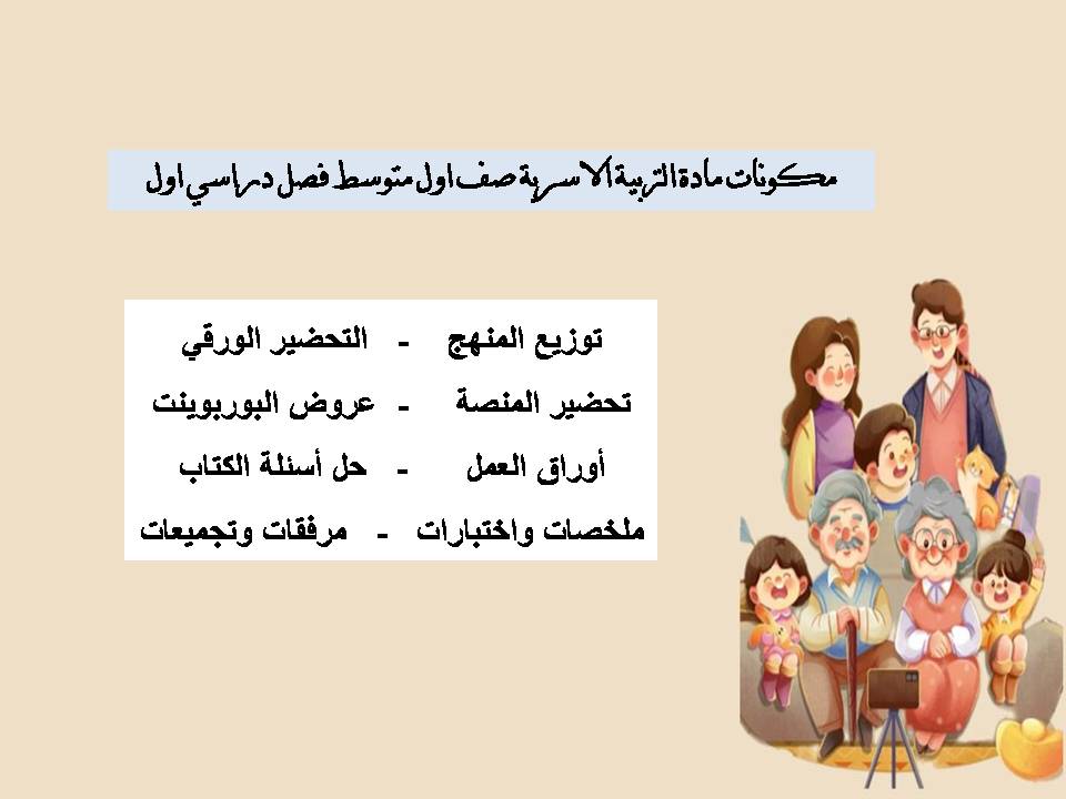بور بوينت مادة التربية الاسرية صف اول متوسط فصل دراسي اول بور بوينت مادة التربية الاسرية صف اول متوسط فصل دراسي اول