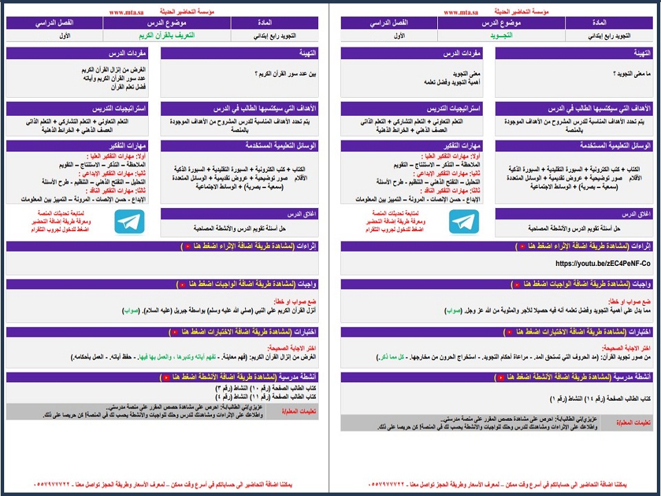 بوربوينت مادة التجويد ( مدارس التحفيظ ) الصف الرابع الابتدائي الفصل الدراسي الاول بوربوينت مادة التجويد ( مدارس التحفيظ ) الصف الرابع الابتدائي الفصل الدراسي الاول