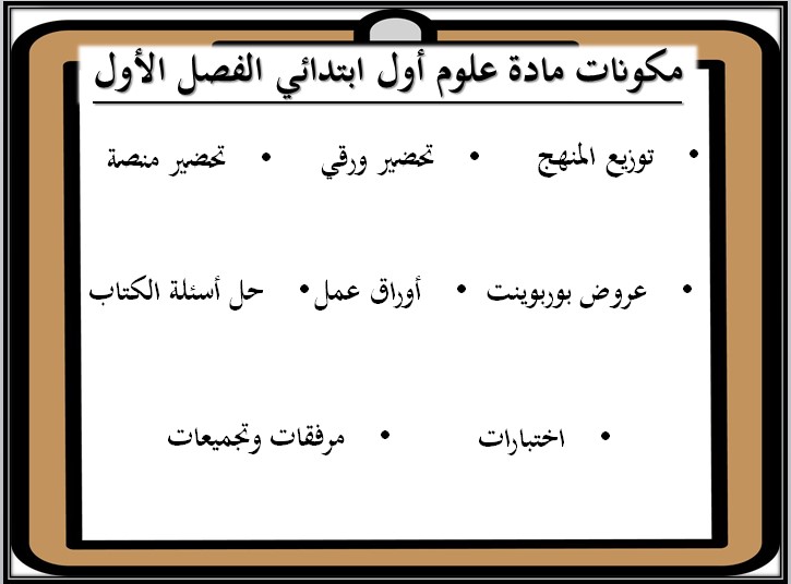 تحضير لمادة العلوم الصف الأول الابتدائي الفصل الدراسي اول تحضير لمادة العلوم الصف الأول الابتدائي الفصل الدراسي اول