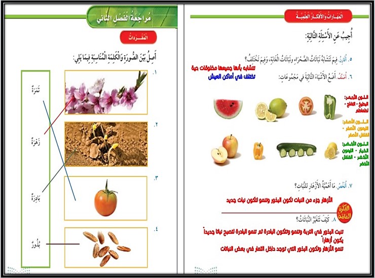 تحضير لمادة العلوم الصف الأول الابتدائي الفصل الدراسي اول تحضير لمادة العلوم الصف الأول الابتدائي الفصل الدراسي اول
