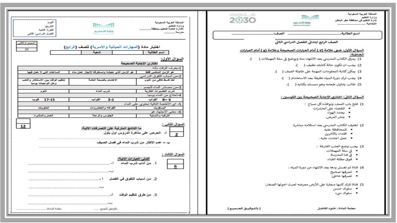 توزيع مادة التربية الاسرية الصف الرابع الابتدائي للفصل الدراسي الثاني توزيع مادة التربية الاسرية الصف الرابع الابتدائي للفصل الدراسي الثاني