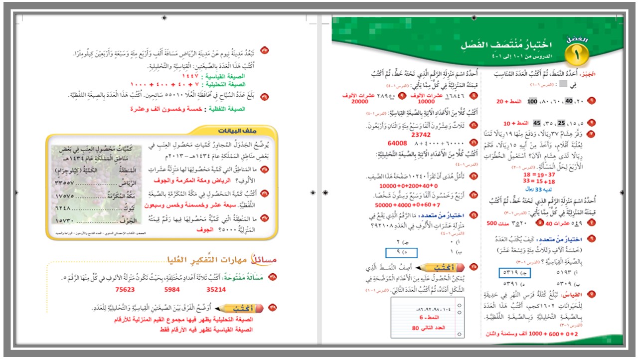 حل اسئلة مادة الرياضيات الصف الثالث الابتدائي الفصل الدراسي الاول حل اسئلة مادة الرياضيات الصف الثالث الابتدائي الفصل الدراسي الاول