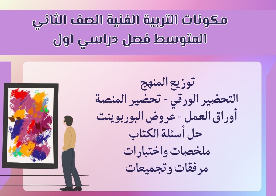 حل اسئلة التربية الفنية الصف الثاني المتوسط فصل دراسي اول حل اسئلة التربية الفنية الصف الثاني المتوسط فصل دراسي اول