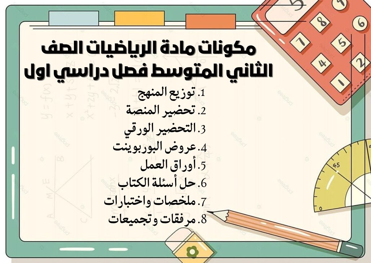ورق عمل مادة الرياضيات الصف الثاني المتوسط فصل دراسي اول ورق عمل مادة الرياضيات الصف الثاني المتوسط فصل دراسي اول