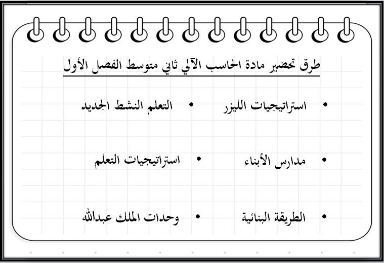 مهارات مادة الحاسب الالى صف ثاني متوسط فصل دراسي اول مهارات مادة الحاسب الالى صف ثاني متوسط فصل دراسي اول