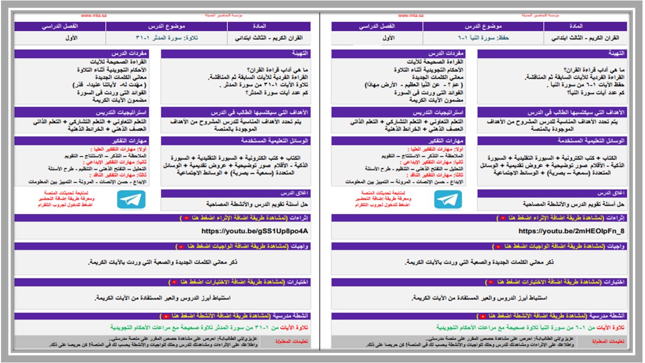 مهارات مادة القران الكريم الصف الثالث الابتدائي الفصل الدراسي الاول مهارات مادة القران الكريم الصف الثالث الابتدائي الفصل الدراسي الاول