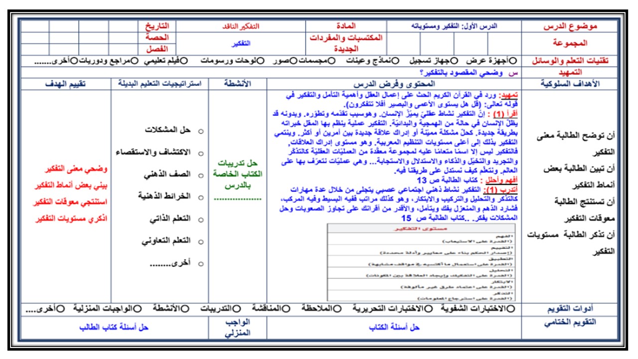 مهارات مادة التفكير الناقد الصف الثالث المتوسط للفصل الدراسي الأول بوربوينت مادة التفكير الناقد الصف الثالث المتوسط للفصل الدراسي الأول