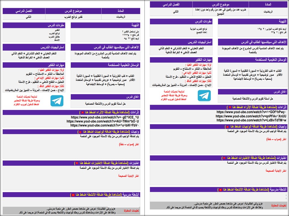 بوربوينت مادة رياضيات رابع ابتدائي الفصل الثاني بوربوينت مادة رياضيات رابع ابتدائي الفصل الثاني