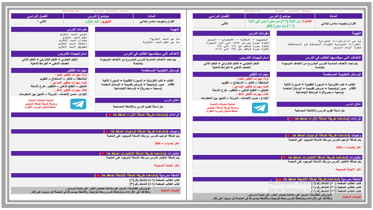 حل أسئلة مادة القرآن الكريم وتجويده للصف السادس الابتدائي الفصل الدراسي الثاني حل أسئلة مادة القرآن الكريم وتجويده للصف السادس الابتدائي الفصل الدراسي الثاني