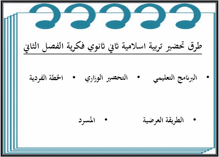 أوراق عمل لمادة تربية إسلامية الصف الثاني الثانوي التربية الفكرية الفصل الدراسي الثاني أوراق عمل لمادة تربية إسلامية الصف الثاني الثانوي التربية الفكرية الفصل الدراسي الثاني