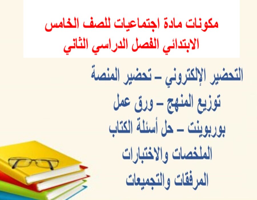 بوربوينت مادة اجتماعيات للصف الخامس الابتدائي الفصل الدراسي الثاني بوربوينت مادة اجتماعيات للصف الخامس الابتدائي الفصل الدراسي الثاني