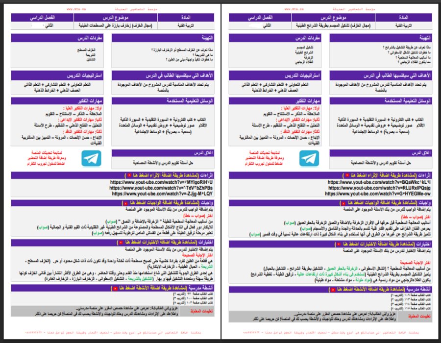 تحضير مادة التربية الفنية للصف الخامس الابتدائي الفصل الدراسي الثاني تحضير مادة التربية الفنية للصف الخامس الابتدائي الفصل الدراسي الثاني