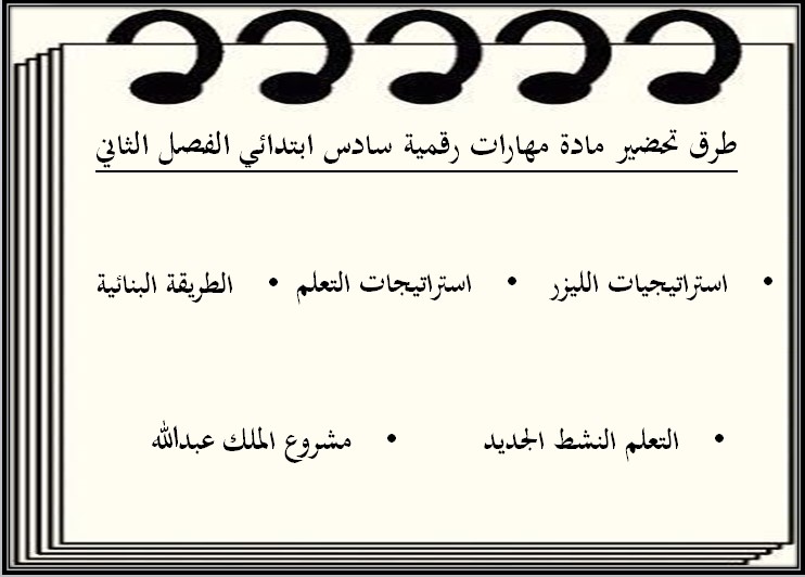 كتاب مادة المهارات الرقمية سادس ابتدائي الفصل الدراسي الثاني كتاب مادة المهارات الرقمية سادس ابتدائي الفصل الدراسي الثاني