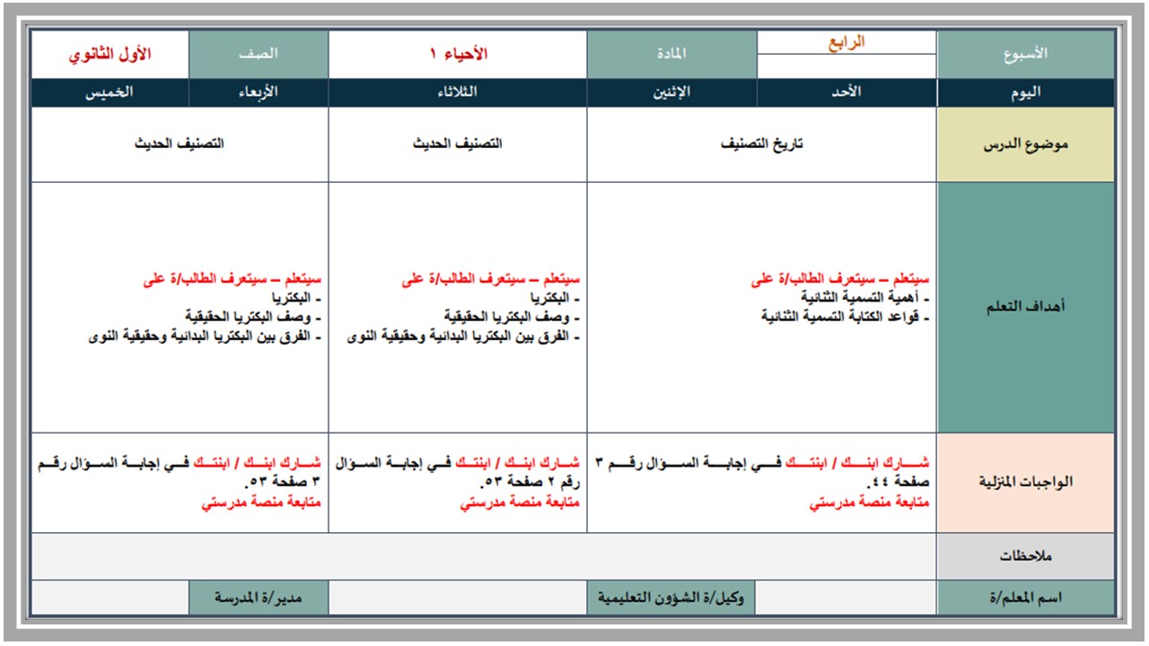 كتاب الاحياء اول ثانوي كتاب الاحياء اول ثانوي