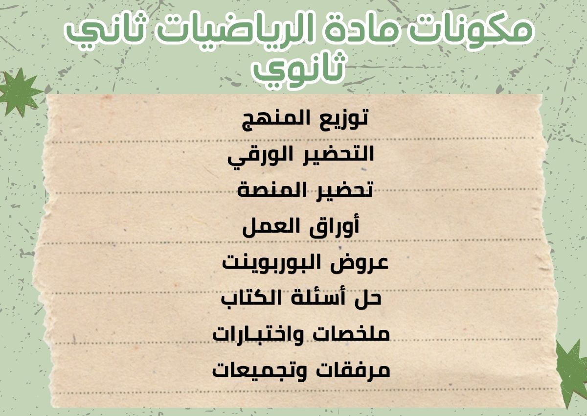 حل كتاب الرياضيات ثاني ثانوي حل كتاب الرياضيات ثاني ثانوي
