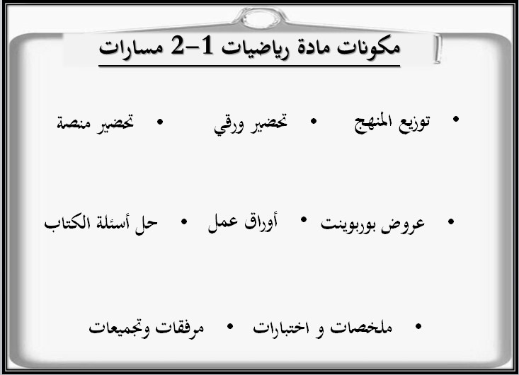 بوربوينت رياضيات 1 – 2 نظام المسارات السنة الاولى المشتركة فصل دراسي ثاني بوربوينت رياضيات 1 – 2 نظام المسارات السنة الاولى المشتركة فصل دراسي ثاني
