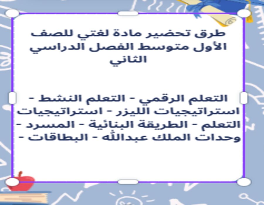 تحضير مادة لغتي للصف الأول متوسط الفصل الدراسي الثاني تحضير مادة لغتي للصف الأول متوسط الفصل الدراسي الثاني