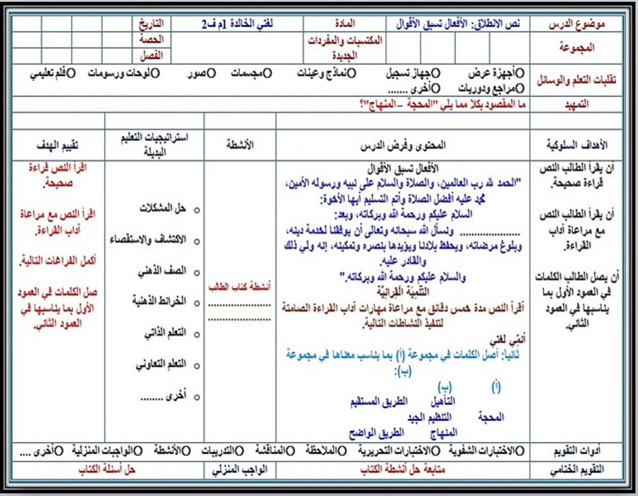 تحضير مادة لغتي للصف الأول متوسط الفصل الدراسي الثاني تحضير مادة لغتي للصف الأول متوسط الفصل الدراسي الثاني