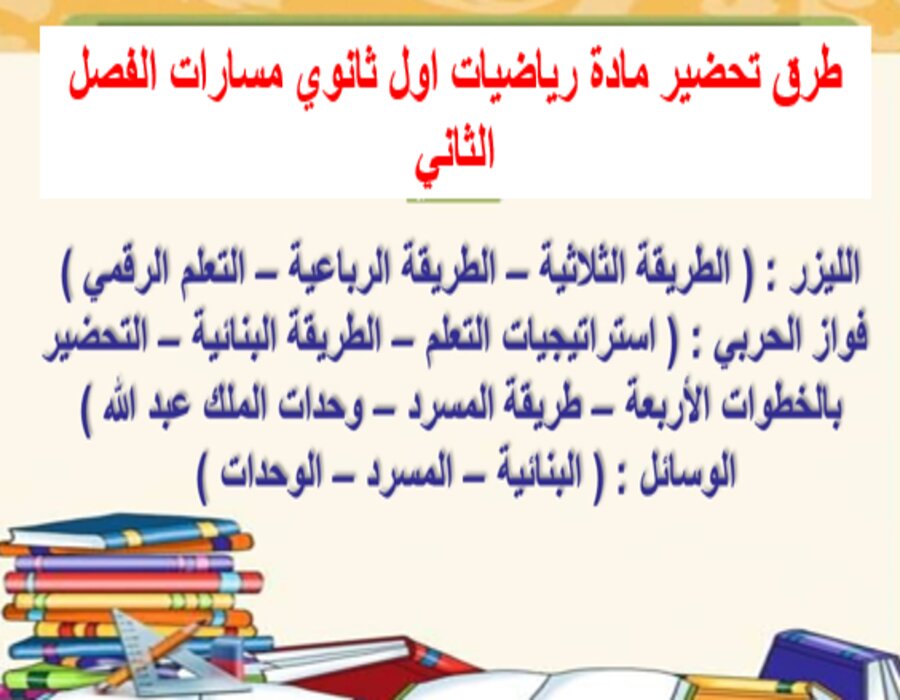 كتاب رياضيات اول ثانوي مسارات الفصل الثاني كتاب رياضيات اول ثانوي مسارات الفصل الثاني