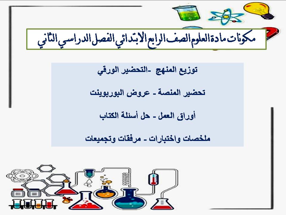 ملخص مادة العلوم الصف الرابع الابتدائي الفصل الدراسي الثاني ملخص مادة العلوم الصف الرابع الابتدائي الفصل الدراسي الثاني