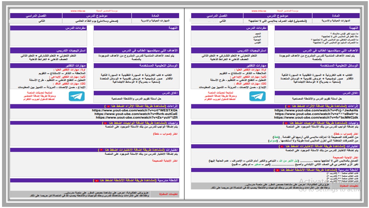 بوربوينت مادة المهارات الحياتيه والتربية الأسرية الصف الثالث الابتدائي الفصل الدراسي الثاني بوربوينت مادة المهارات الحياتيه والتربية الأسرية الصف الثالث الابتدائي الفصل الدراسي الثاني