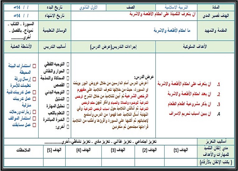 تحضير التربية الإسلامية أول ثانوي التربية الفكرية الفصل الثاني تحضير التربية الإسلامية أول ثانوي التربية الفكرية الفصل الثاني