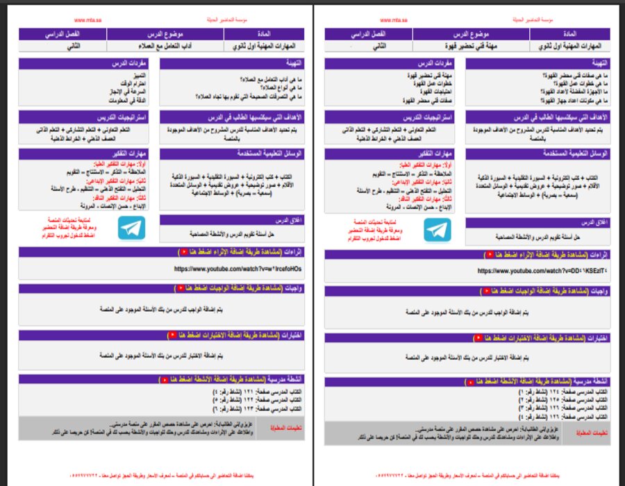 تحضير التربية المهنية أول ثانوي التربية الفكرية الفصل الثاني تحضير التربية المهنية أول ثانوي التربية الفكرية الفصل الثاني