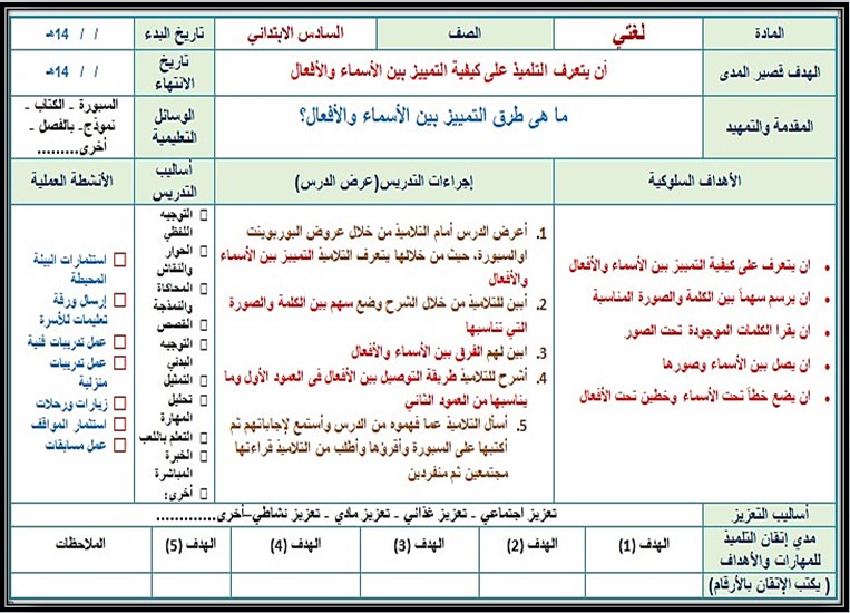 تحضير مادة لغتي التربية الفكرية الصف السادس الابتدائي فصل ثاني تحضير مادة لغتي التربية الفكرية الصف السادس الابتدائي فصل ثاني