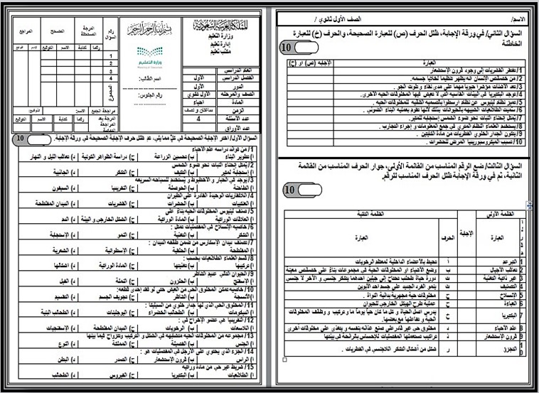 اوراق عمل مادة احياء 1 مسارات اوراق عمل مادة احياء 1 مسارات