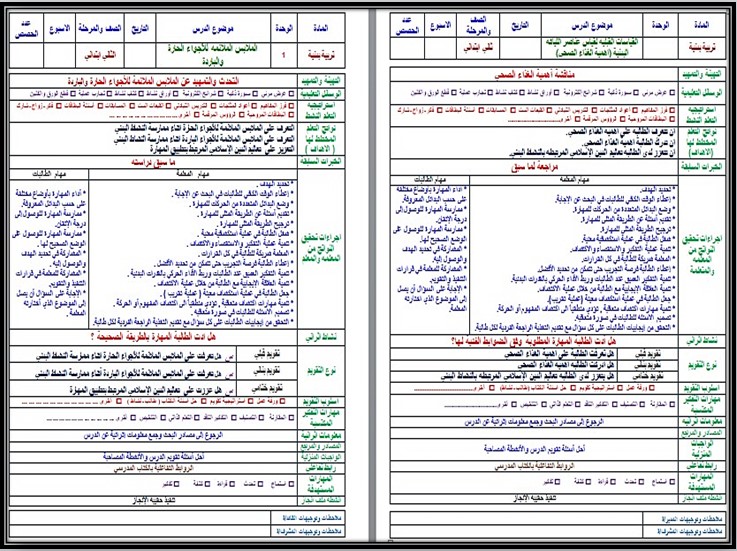 تحضير تربية بدنية والدفاع عن النفس ثاني ابتدائي فصل أول تحضير تربية بدنية والدفاع عن النفس ثاني ابتدائي فصل أول