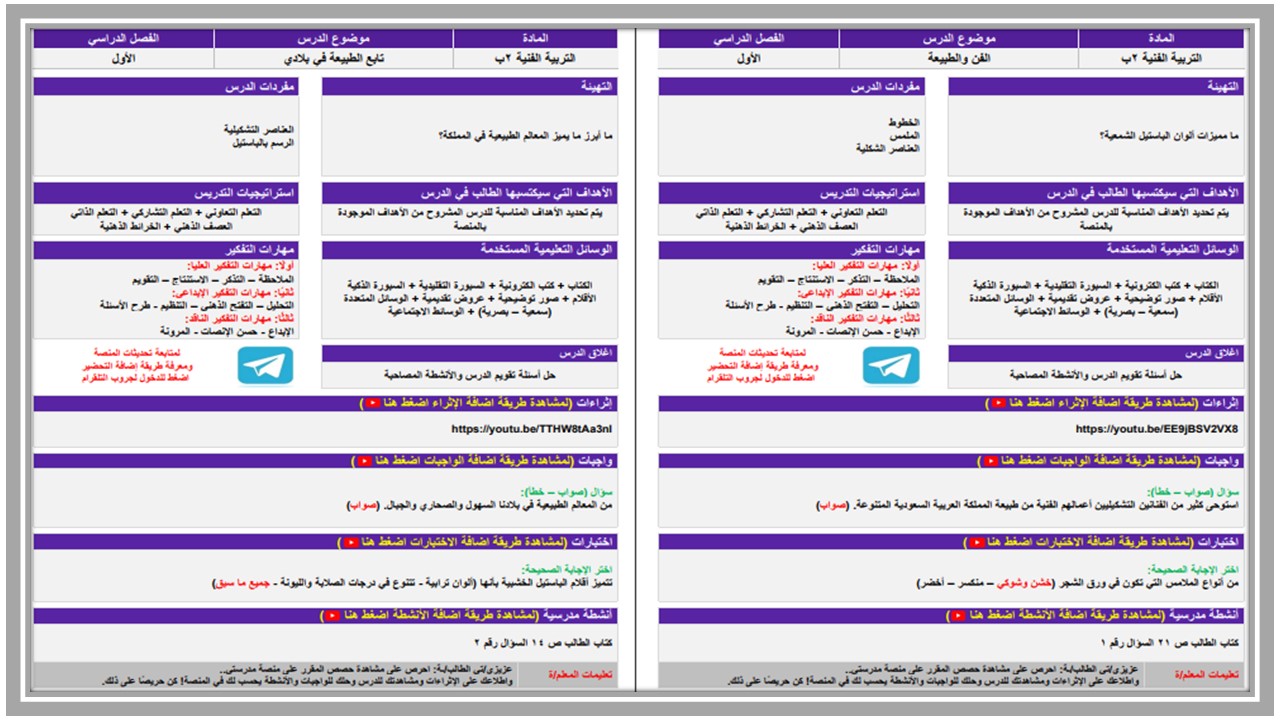 تحضير تربية فنية ثاني ابتدائي فصل أول تحضير تربية فنية ثاني ابتدائي فصل أول