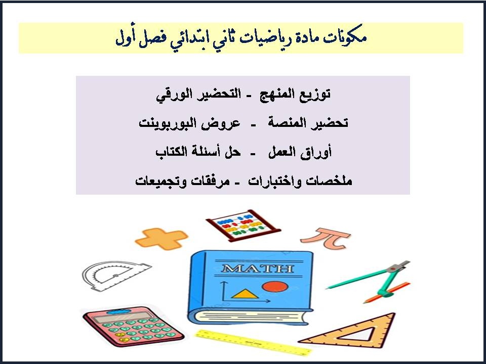 تحضير رياضيات ثاني ابتدائي فصل أول تحضير رياضيات ثاني ابتدائي فصل أول