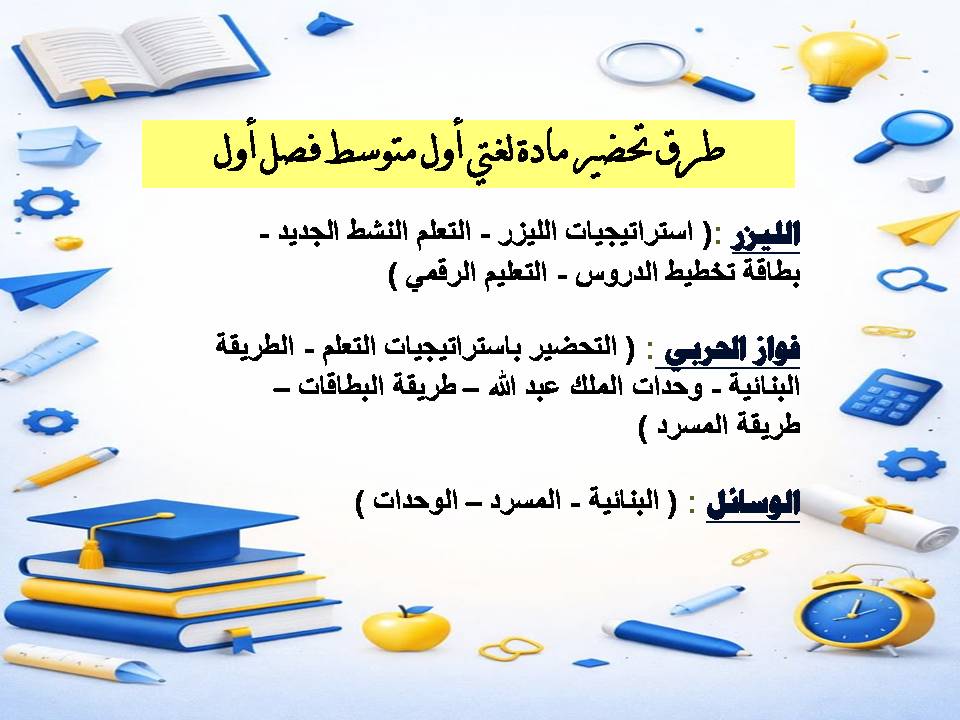تحضير لغتي أول متوسط فصل أول تحضير لغتي أول متوسط فصل أول