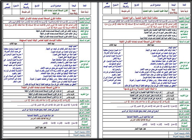 تحضير للتربية البدنية والدفاع عن النفس ثاني متوسط فصل أول تحضير للتربية البدنية والدفاع عن النفس ثاني متوسط فصل أول