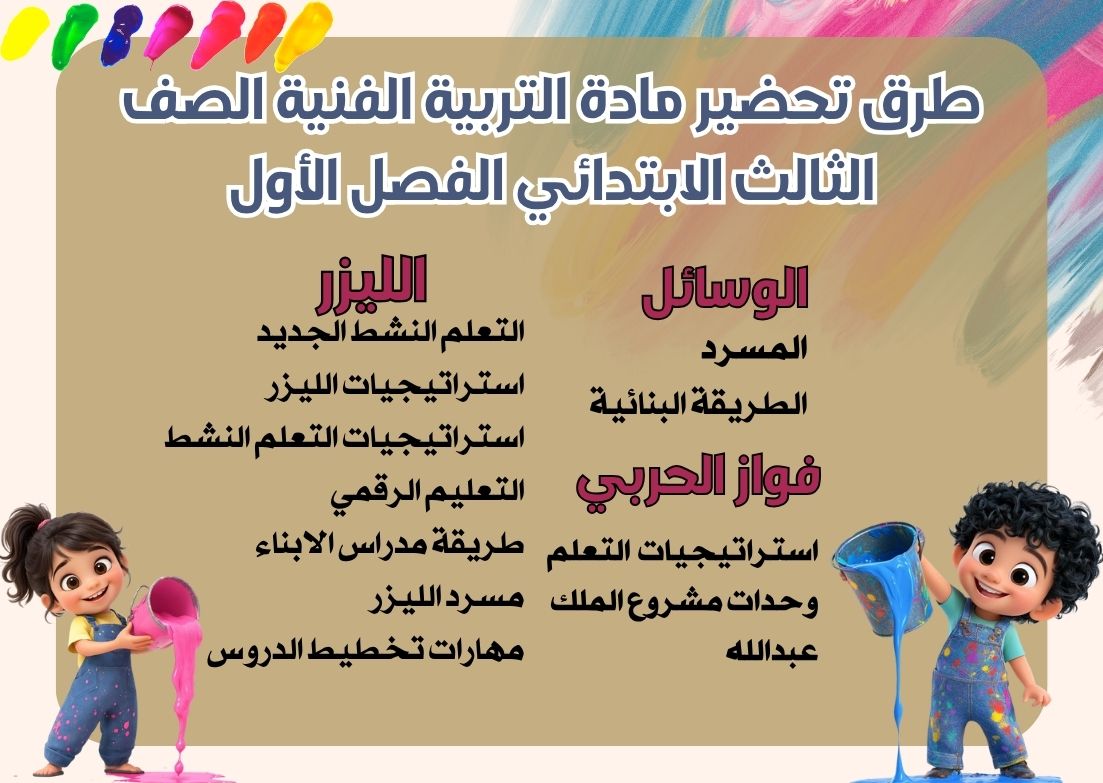 مهارات التربية الفنية الصف الثالث الابتدائي الفصل الأول مهارات التربية الفنية الصف الثالث الابتدائي الفصل الأول