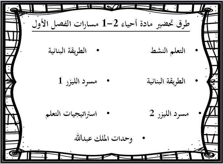 أوراق عمل مادة الأحياء (2-1) ثاني ثانوي مسارات الفصل الدراسي الأول أوراق عمل مادة الأحياء (2-1) ثاني ثانوي مسارات الفصل الدراسي الأول