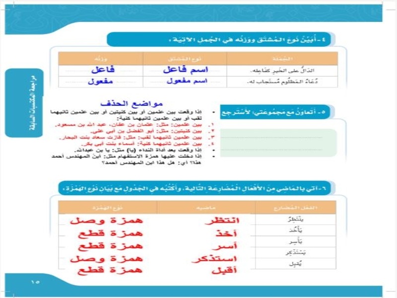 أوراق عمل لغتي سادس ابتدائي الفصل الثاني أوراق عمل لغتي سادس ابتدائي الفصل الثاني