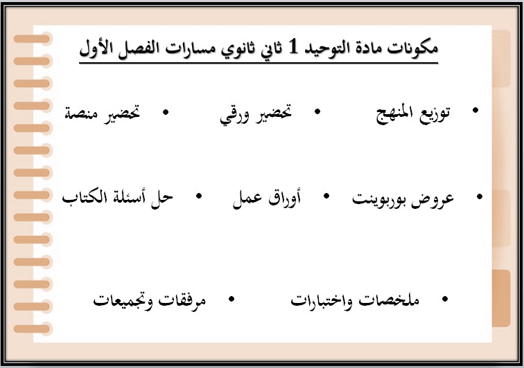 أوراق عمل مادة التوحيد 1 ثاني ثانوي مسارات الفصل الدراسي الأول أوراق عمل مادة التوحيد 1 ثاني ثانوي مسارات الفصل الدراسي الأول