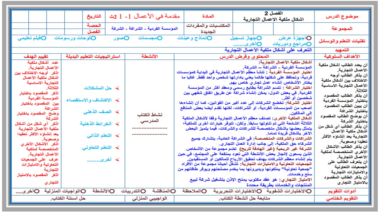 أوراق عمل مادة مقدمة في الأعمال (1-1) ثاني ثانوي مسارات الفصل الدراسي الأول أوراق عمل مادة مقدمة في الأعمال (1-1) ثاني ثانوي مسارات الفصل الدراسي الأول